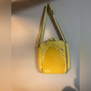 Coco village beehive and‎ bee lunchbox yellow leather like zip
